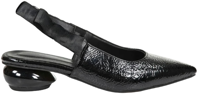 Black patent slingbacks