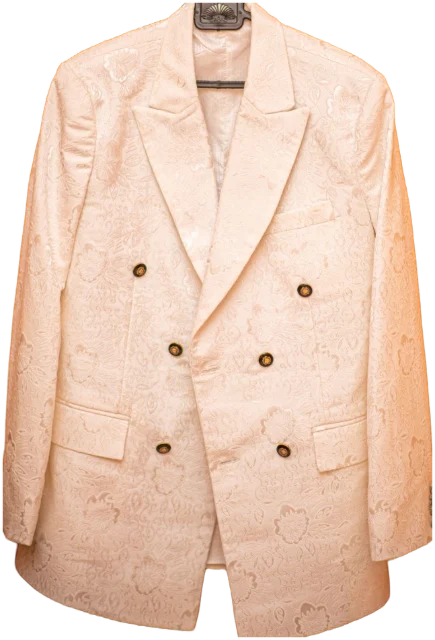 Cream double-breasted blazer