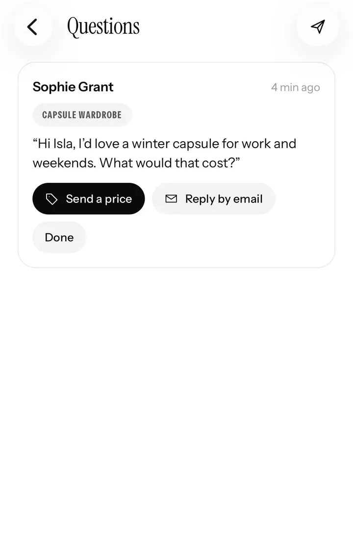 The style consultation a stylist sends before the first session.